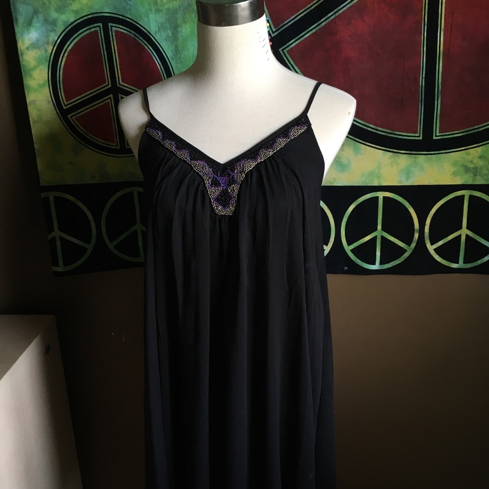 Express Black Dress w/ Beading Detail